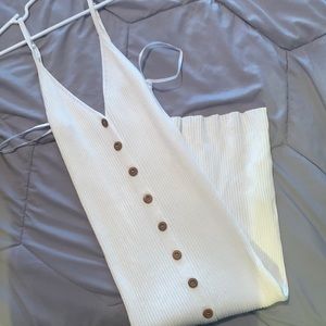 Stretchy white summer dress.